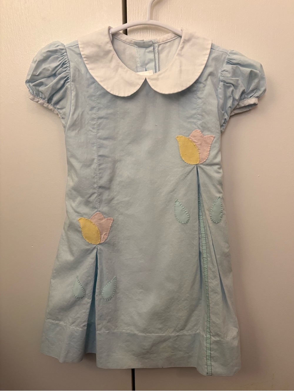 Little English Light Blue Cotton Peter Pan Collar Top